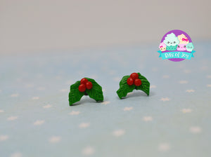 Holly Berry Studs