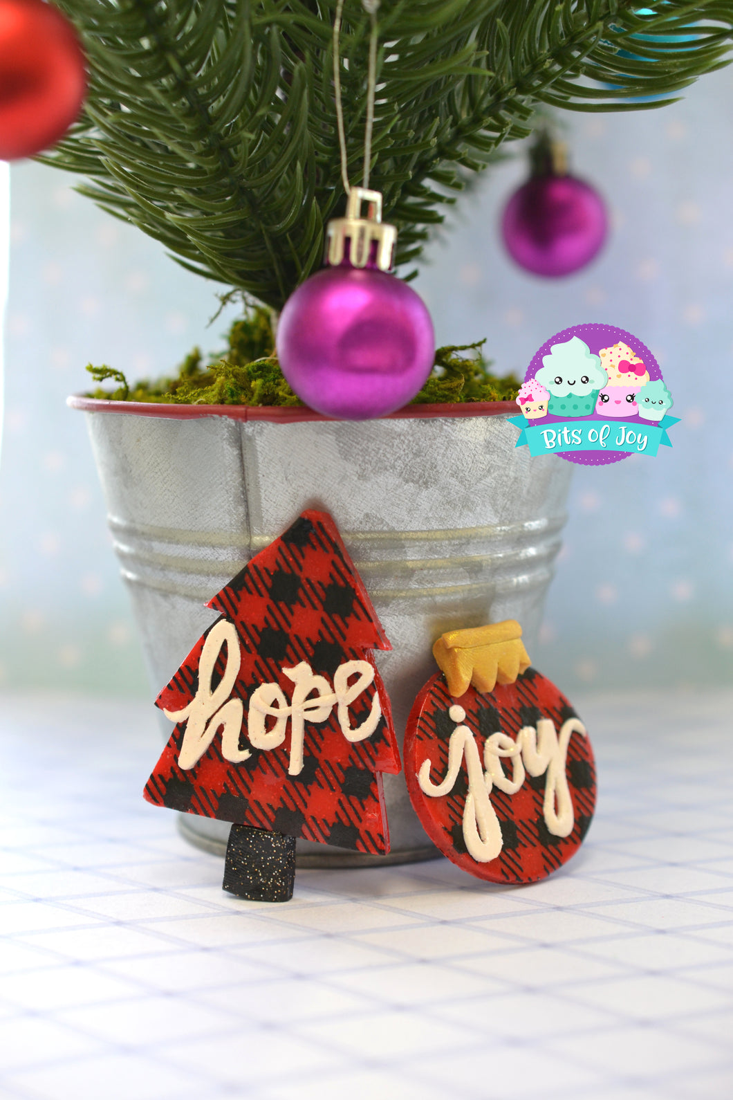Buffalo Plaid Holiday Magnets (upgrade to ornament)