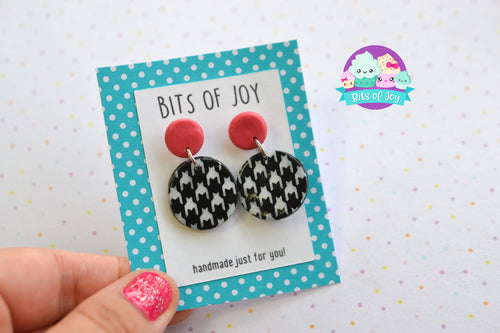 Houndstooth Silkscreen Studs