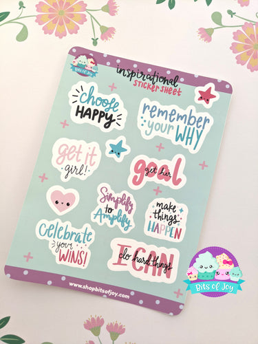 Handlettered Inspirational Sticker Sheet Combo