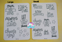 Load image into Gallery viewer, Color Your Own Words of Motivation Sticker Sheet