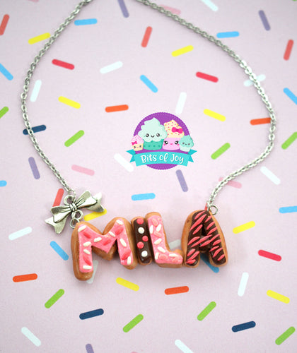 Custom Donut Name Necklace