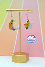Load image into Gallery viewer, MISMATCHED Custom Floral Star &amp; Moon Dangles