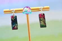 Load image into Gallery viewer, Mini Rectangle Alcohol Ink Earrings