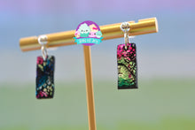 Load image into Gallery viewer, Mini Rectangle Alcohol Ink Earrings