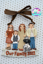 Load image into Gallery viewer, custom polymer clay family christmas ornament