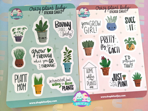 Crazy Plant Lady Sticker Sheet Combo