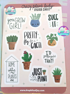 Crazy Plant Lady Sticker Sheet Combo