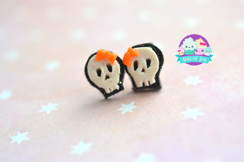 Glittery Skull Studs