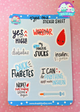 Load image into Gallery viewer, Type One Diabetes Sticker Sheet