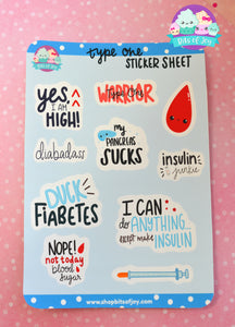 Type One Diabetes Sticker Sheet