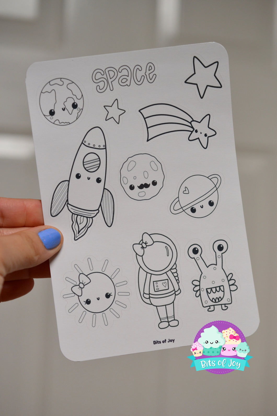 Color Your Own Space Sticker Sheet