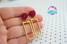 Load image into Gallery viewer, You&#39;re a Beauty Gold Rose Studs