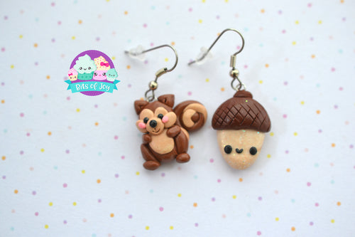 Squirrel & Acorn Cutie Dangles