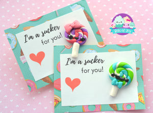 Lollipop Valentine's Pun Cards