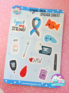 Type One Diabetes Character Sticker Sheet