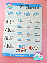 Load image into Gallery viewer, type 1 diabetes planner sticker