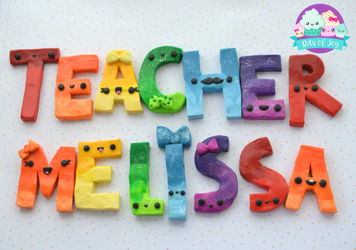 Large Rainbow Teacher Name Magnets